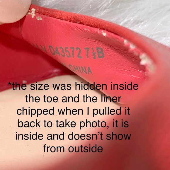 SOLD-Cole Haan Leather Peep Toe Low Heel Red Wedge Slip On Shoes - Picture 14 of 14